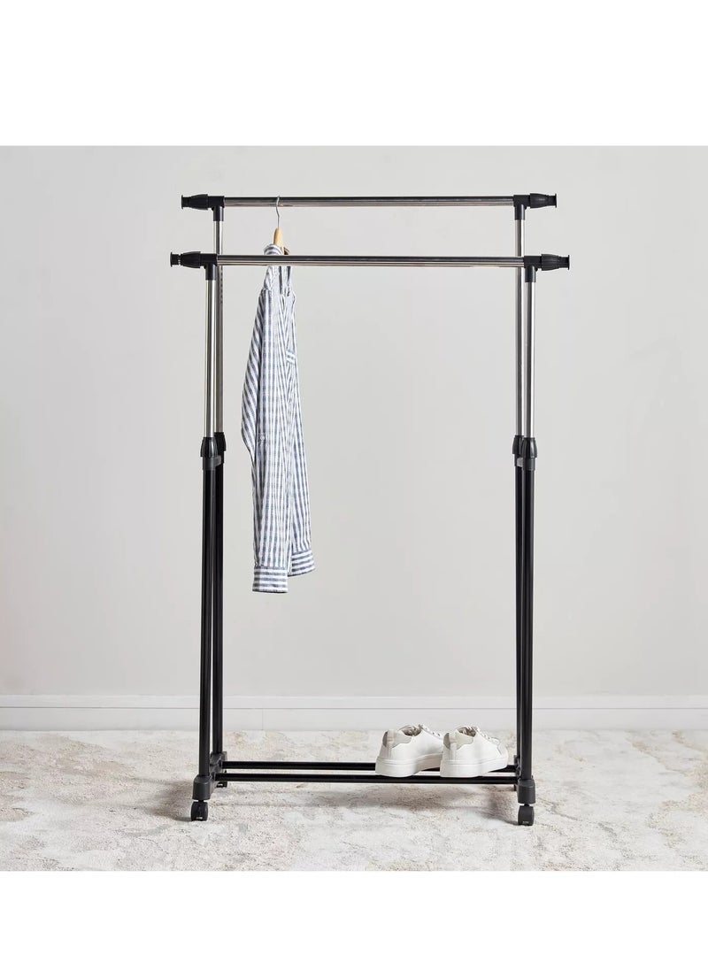 Megan Extendable Double Clothes Rail with Wheels