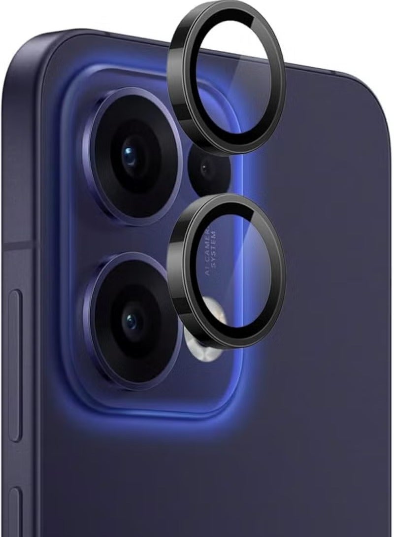 Full Coverage Camera Lens Protector For Oppo Reno 13 – Scratch Resistant & Ultra Clear - Black - Image 1