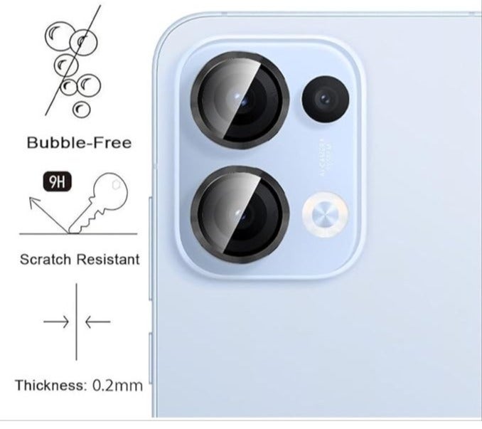 Full Coverage Camera Lens Protector For Oppo Reno 13 – Scratch Resistant & Ultra Clear - Black - Image 4