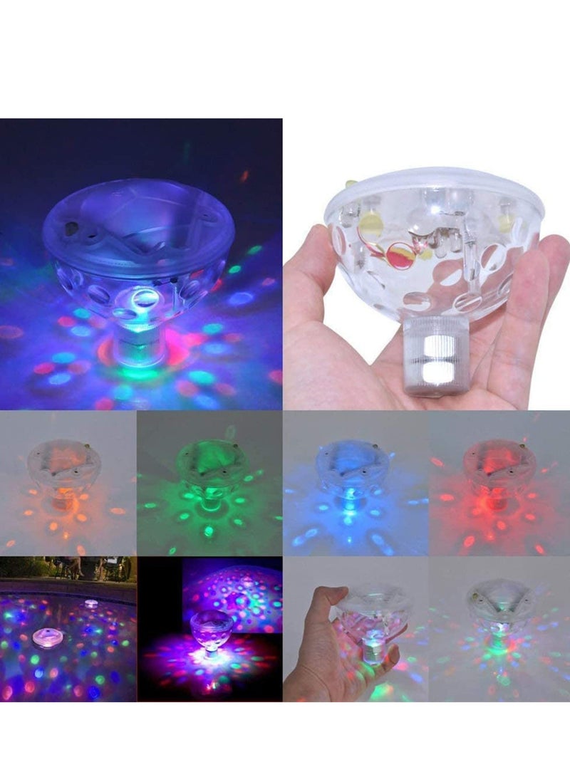 SOLARAE Floating Pool Led Tub Lights, Underwater Lamp for Bath Disco Pond Swimming Child Toys, 5 Modes Assorted Color Battery Operated for Bathing Time, Ponds, Pools Party - Image 1