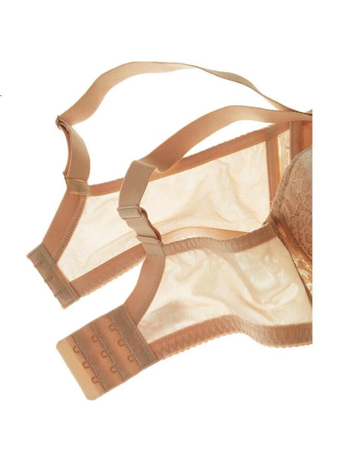 GUJIN Women'S Underwear Large Chest Shows Small Anti-Sagging Side Breast Support Upper Push-Up Full Cup Lace Soft Steel Ring Bra - Image 2