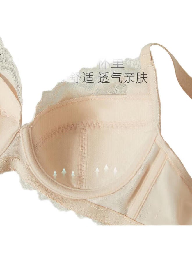 GUJIN Women'S Underwear Large Chest Shows Small Anti-Sagging Side Breast Support Upper Push-Up Full Cup Lace Soft Steel Ring Bra - Image 3