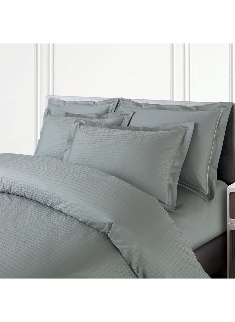 Malako Malako Como Jacquard Olive Green 100 Cotton Super King Size Duvet CoverQuilt Cover  - Image 4