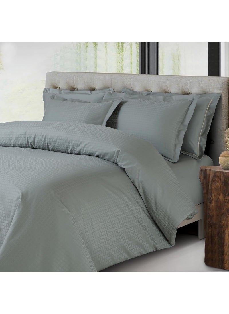 Malako Malako Como Jacquard Olive Green 100 Cotton Super King Size Duvet CoverQuilt Cover  - Image 3