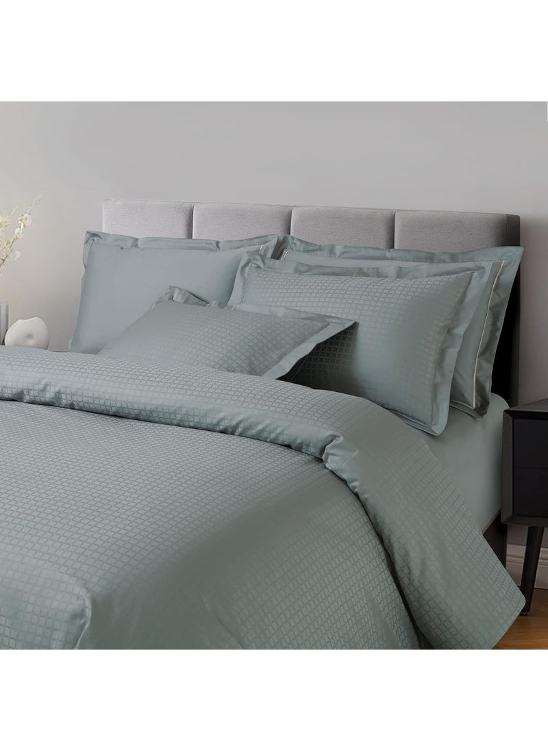 Malako Malako Como Jacquard Olive Green 100 Cotton Super King Size Duvet CoverQuilt Cover  - Image 5