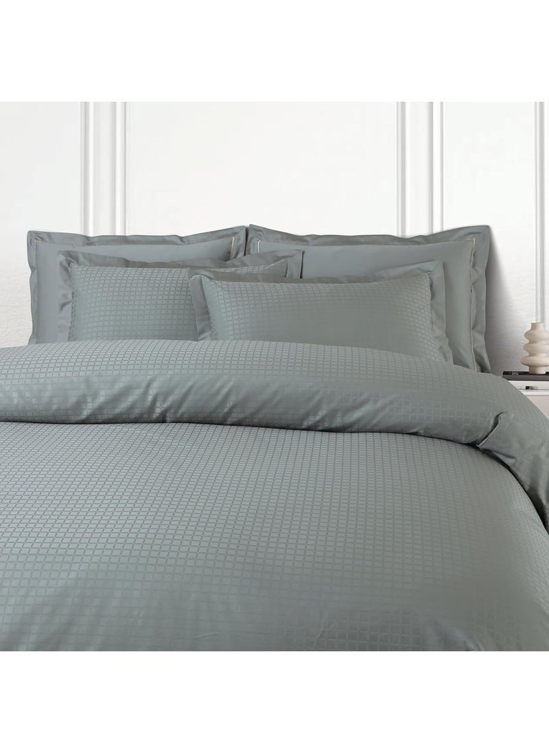 Malako Malako Como Jacquard Olive Green 100 Cotton Super King Size Duvet CoverQuilt Cover  - Image 2