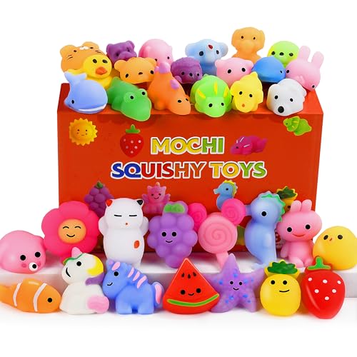 OCTERIC 32 Pack Mochi Squishy Toys Kawaii Squishies Stress Relief Toys Pack for Kids Boys Girs Party Favors Bulk Easter Egg Fillers Easter Hunt Basket Stuffers - Image 1
