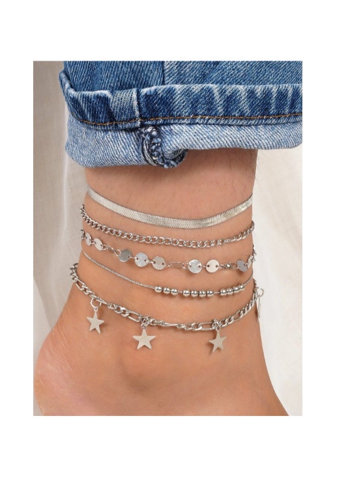 Shein 5pcs Star Charm Anklet  - Image 1