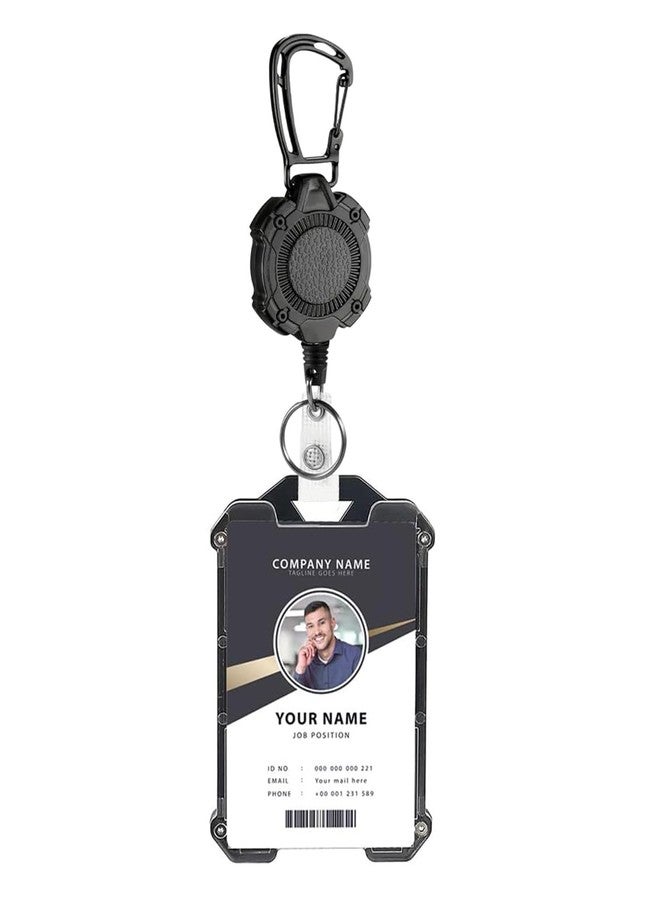 YSFVNP Id Card Holder for Office, Id Card Holder, Retractable Keychain with Id Card for Men with Waterproof for Office & School Use - Image 1