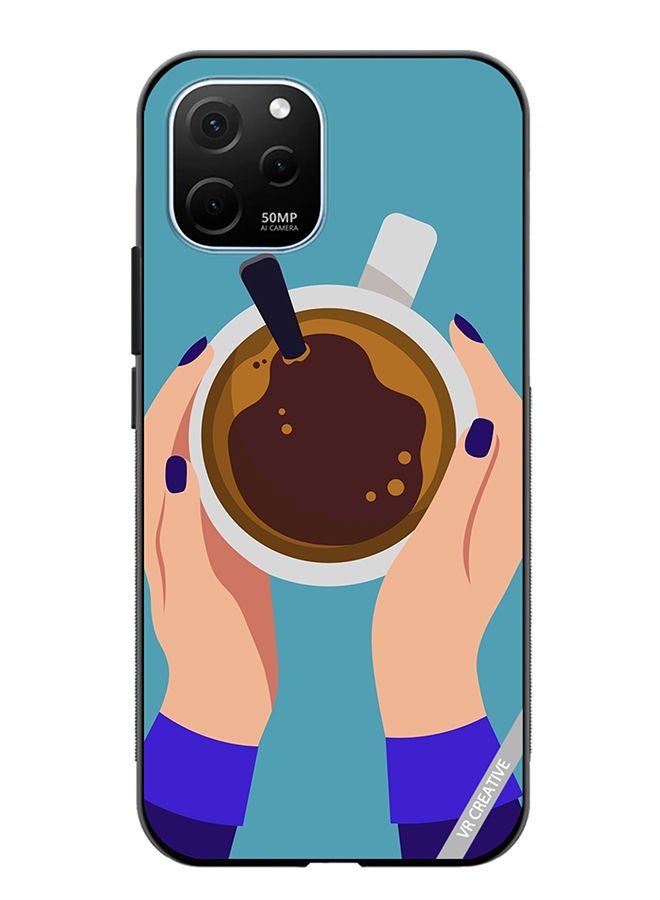 Protective Case Cover For Huawei Enjoy 50z Female Hands Holding Cup Of Coffee Design Multicolour