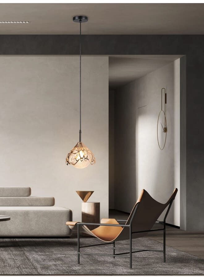 Best Power Decorative Metal Frame Pendant Lamp 2248-1, Adjustable 80cm Length, E27 Lamp Base (Bulb Not Included) - Modern Ceiling Light for Living Room, Dining Room, Kitchen, and Hallways - Image 1