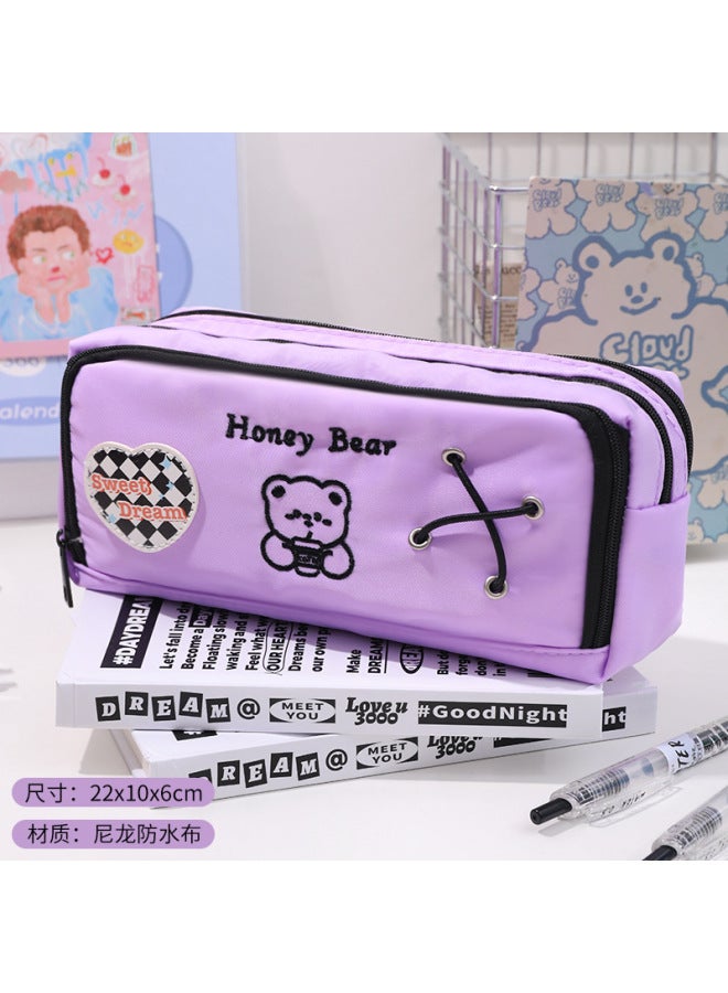 Opening Season Double-layer Pencil Case Large Capacity Simple Girl Heart Pencil Case Student Cute Stationery Pencil Case Prize Gift - Image 1