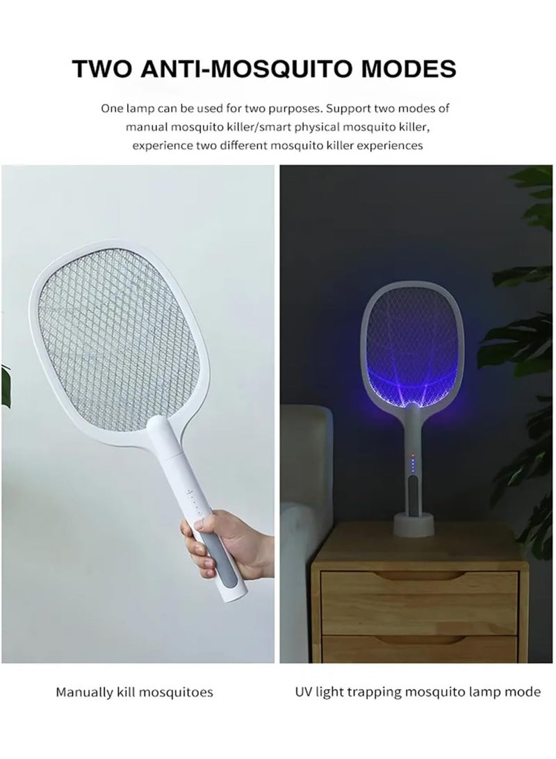 جيكو مضرب كهربائي قابل لإعادة الشحن لقتل البعوض والذباب بقوة 3000 فولت - مضرب حشرات USB من النوع C مع ضوء LED وقاعدة شحن وبطارية 1200 مللي أمبير (موديل LTD-618) - Image 5