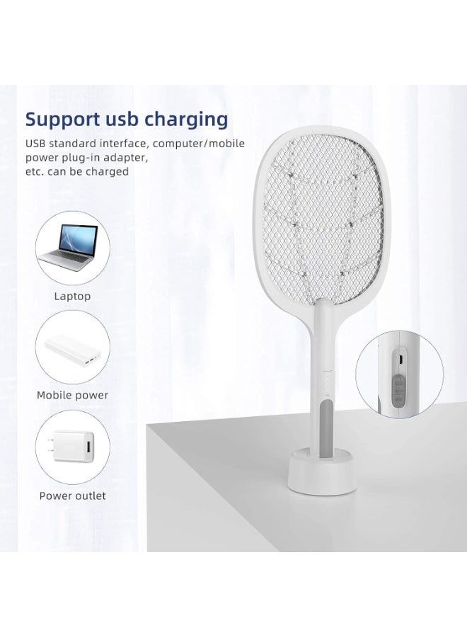 جيكو مضرب كهربائي قابل لإعادة الشحن لقتل البعوض والذباب بقوة 3000 فولت - مضرب حشرات USB من النوع C مع ضوء LED وقاعدة شحن وبطارية 1200 مللي أمبير (موديل LTD-618) - Image 4