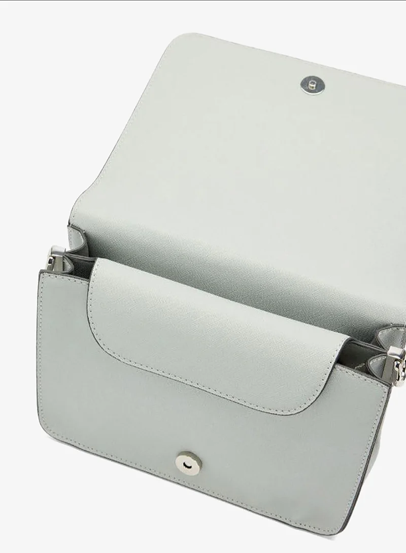 Parfois White Crossbody bag with texture and flap closure for Women | Best Price UAE
