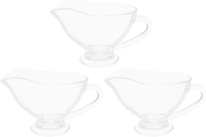 FRCOLOR 3pcs Glass Gravy Boats 215ml Mini Sauce Pouring Jugs Glass Serving Bowls for Dining Table Steak and Salad Dressings - Image 1