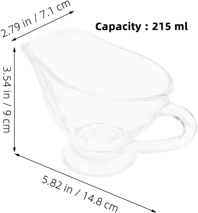 FRCOLOR 3pcs Glass Gravy Boats 215ml Mini Sauce Pouring Jugs Glass Serving Bowls for Dining Table Steak and Salad Dressings - Image 2