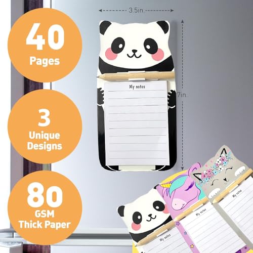 AccuPrints Sumiko 6 Pc Return gifts Birthday party for kids - Cute Magnetic Fridge Memo Notepads, Return Gift for Kids Age 6-10 10-12, Fun Stationery Gift - Fridge Sticky Notepad for Notes & Lists for Kids - Image 2