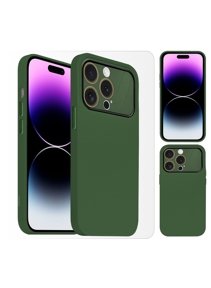 CATANES Hard Silicone Case Cover for Apple iPhone 14 Pro - Cover with Camera Protection Bumper - Auto Focus Design - Dark Green - Image 4