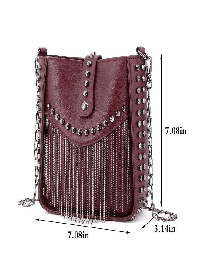 Naimo Womens Tassel Shoulder Bag Rivet Studded Crossbody Purse Fringe Handbag Trendy Y2K Purse - Image 4