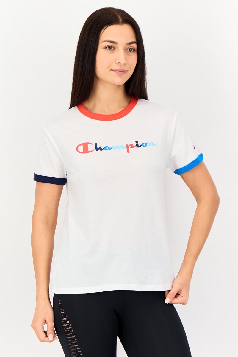 Champion Women Sportswear Fit Short Sleeve Outdoor T-Shirts, White - Image 1