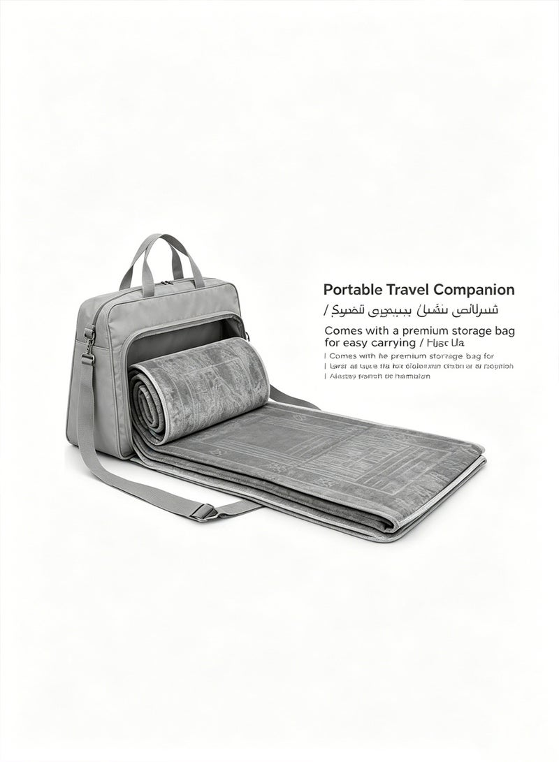 POWER Foldable Padded Muslim Prayer Rug Soft Comfortable Breathable Islamic Prayer Rug Mat Islam Praying Rug Prayer Knee Floor Carpet Mat Relaxation Rug floor Seat backrest for Home Travel Meditation Seat Comfortable Support Cushion Grey color - Image 5