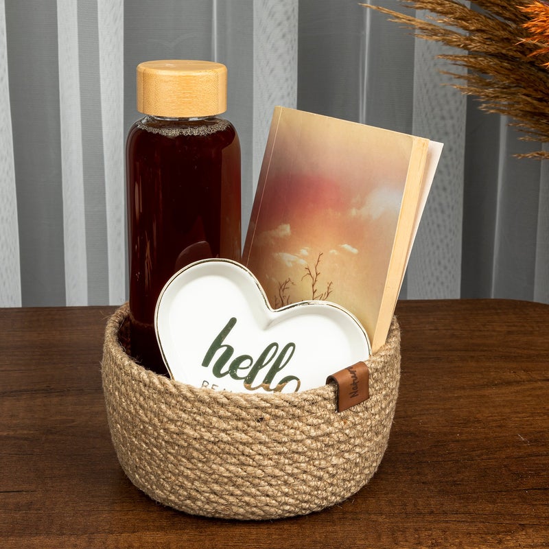 Naturalove Decorative Jute Basket Round Medium Size - Image 1