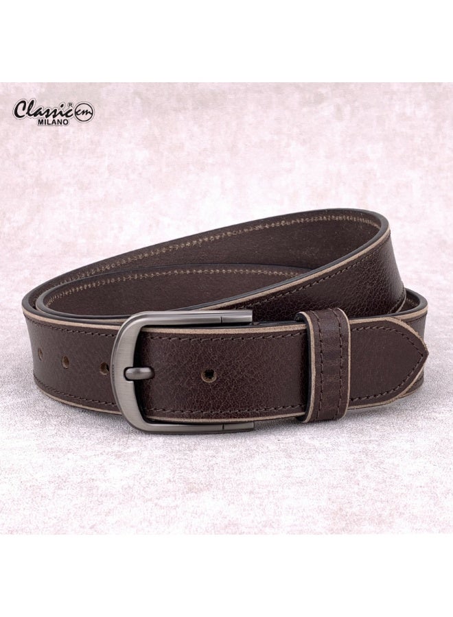 Classic Milano Genuine Leather Belt for Men - Semi-Casual & Party Wear Belt for Jeans, Casual Outfits, and Gifts - Black, Brown & Tan Men’s Belt - Image 1