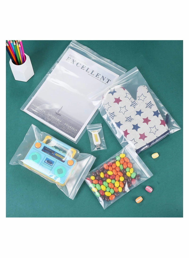 كابتن تيك 100 Count Quart Clear Reclosable Zip Plastic Poly Bags with Heavy Duty Resealable Lock Seal Zipper - Image 5