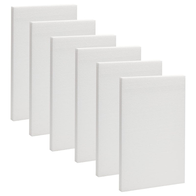 Juvale 1 Inch Thick Foam Board Sheets  6 Pack 17x11 Inch Polystyrene Rectangles for DIY Crafts Insulation Sculptures Models White