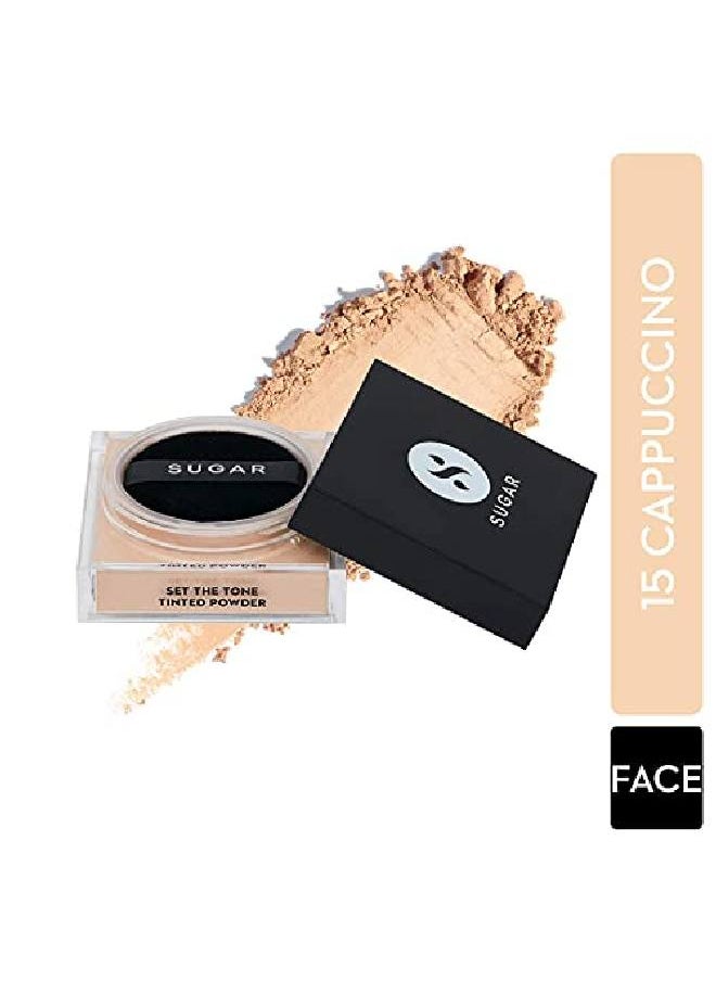 SUGAR Cosmetics بودرة تظليل لونية Set The Tone 15 Cappuccino (درجات فاتحة ومتوسطة) بودرة تظليل تدوم طويلاً للحصول على لمسة نهائية غير لامعة  - Image 3