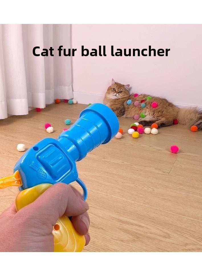Goolsky Cat Plush Ball Launcher & Silent Bouncing Ball – Interactive Self-Entertaining Toy for Cats, Boredom-Relief Playtime Essential - Image 1