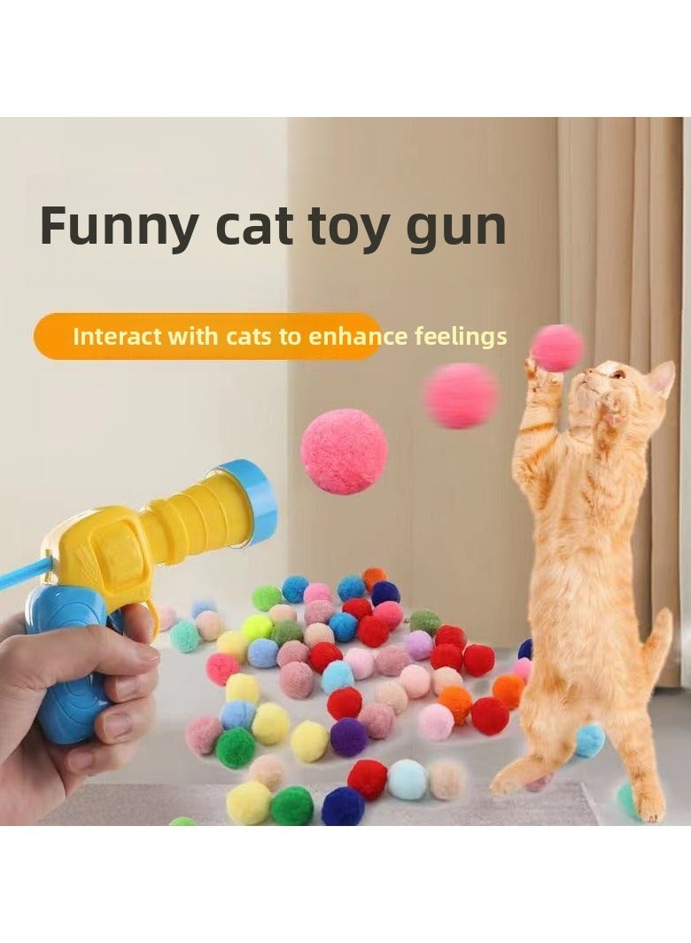 Goolsky Cat Plush Ball Launcher & Silent Bouncing Ball – Interactive Self-Entertaining Toy for Cats, Boredom-Relief Playtime Essential - Image 2