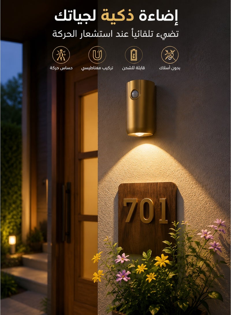 Motion Sensor LED Wall Light Rechargeable | Magnetic Wireless Night Light for Corridor, Hallway, Stair, Closet | Smart Auto On/Off Lamp - Image 1