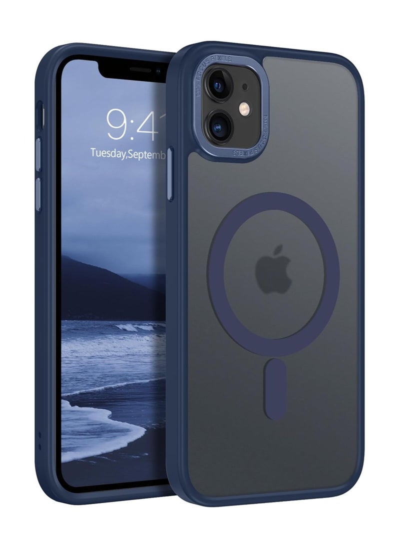 Denx - Magnetic Case for iPhone 11, Compatible iphone 11 with MagSafe, Translucent Matte Back Slim Shockproof Phone Cover (Blue) - Image 1
