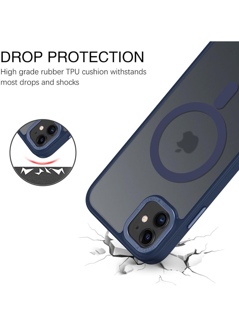 Denx - Magnetic Case for iPhone 11, Compatible iphone 11 with MagSafe, Translucent Matte Back Slim Shockproof Phone Cover (Blue) - Image 1