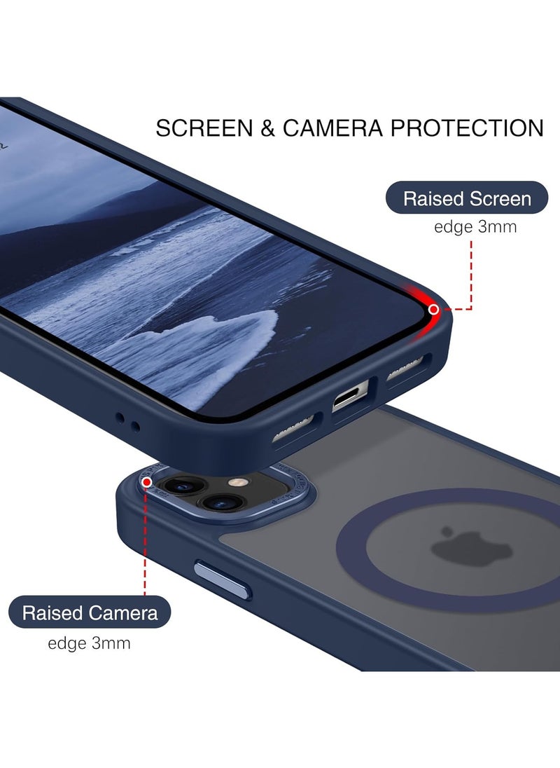 Denx - Magnetic Case for iPhone 11, Compatible iphone 11 with MagSafe, Translucent Matte Back Slim Shockproof Phone Cover (Blue) - Image 1