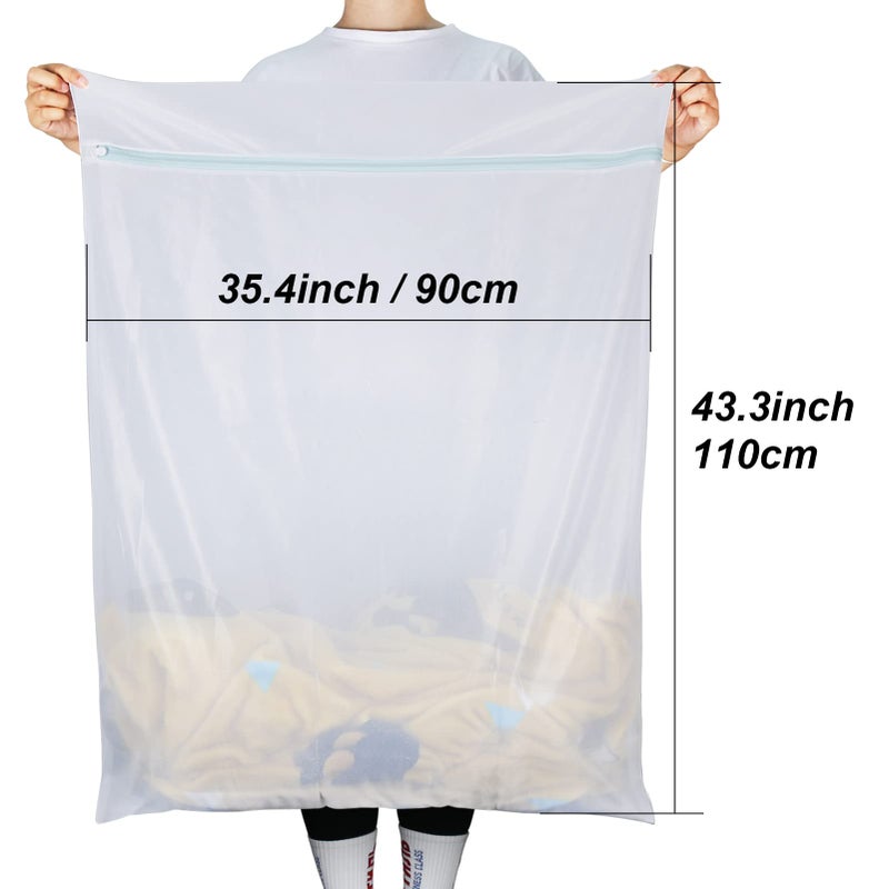 Tenn Well Extra Large Mesh Laundry Bags, 2 Pack 43 x 35 inch Jumbo Delicates Bag for Washing Machine, Large Mesh Bags for Delicates, Coats, Blankets, Bedding, Toys, Pet Items - Image 2
