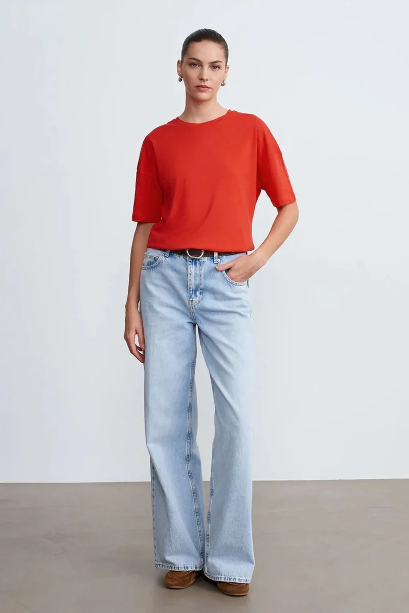 ديلفين DILVIN Women's Cotton Crew Neck T-Shirt