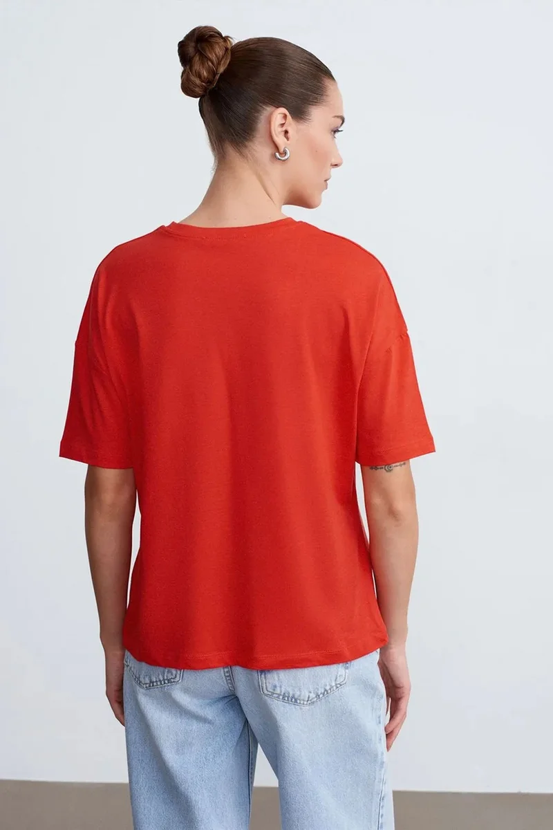 ديلفين DILVIN Women's Cotton Crew Neck T-Shirt