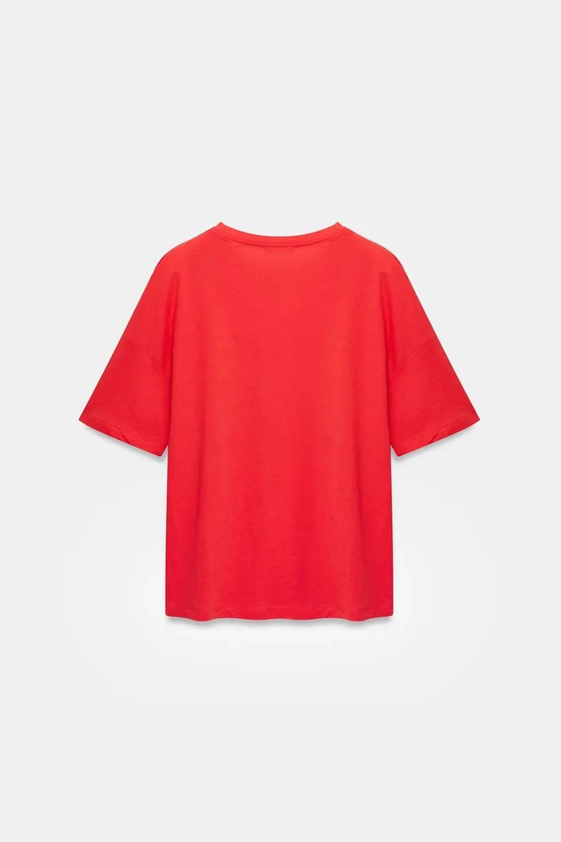 Dilvin Red DILVIN Women's Cotton Crew Neck T-Shirt for Women | Best Price UAE