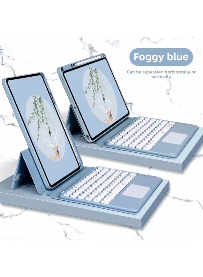 For Ipad 10.9 Inch Magnetic Touch Keyboard 10.2 Split Protective Cover Pro11 Inch Rotating With Pen Slot-Color:[Mist Blue + Touch Keyboard] Magnetic Split Horizontal And Vertical Rotation-Product Type:2022 Ipad 10th 10.9 Inch  - Image 1