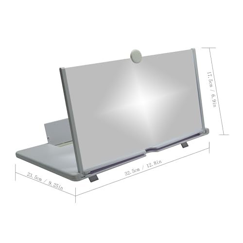 Ailenyun 16" Mobile Phone Screen Magnifier，3D HD Mobile Phone Magnifier Projector Screen for Movies, Videos, Foldable Phone Stand with Screen Amplifier，Supports All Smartphones (White, 16 inches) - Image 2