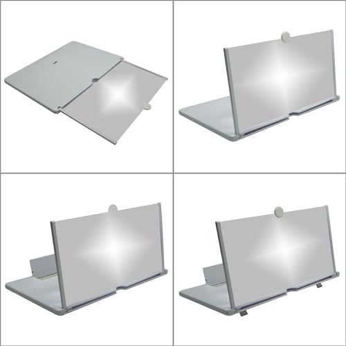 Ailenyun 16" Mobile Phone Screen Magnifier，3D HD Mobile Phone Magnifier Projector Screen for Movies, Videos, Foldable Phone Stand with Screen Amplifier，Supports All Smartphones (White, 16 inches) - Image 3