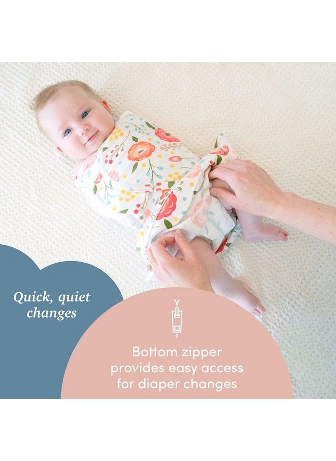 SleepingBaby Zippy Swaddle 100% Cotton Baby Swaddle Blanket Sleep Sack With Convenient Bottom Zipper Pink Poppy Medium Large  - Image 4