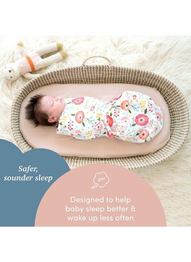 SleepingBaby Zippy Swaddle 100% Cotton Baby Swaddle Blanket Sleep Sack With Convenient Bottom Zipper Pink Poppy Medium Large  - Image 3