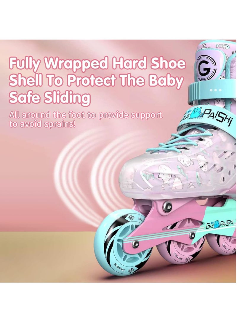 0TO1 TECH Skate Shoes, Inline Skates for Kids Adjustable Size Roller Skates, PU Wheels Triple Protection Lightweight Beginner, with Protective Gear Set for Girls and Boys (33-37 EU)  - Image 5