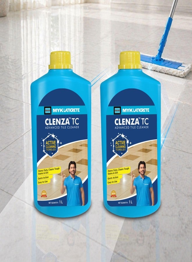 MYK Clenza™ TC Fast Acting Tile Cleaner (1 Litre, Pack of 2)-Ready to Use, Multipurpose Cleaner for Vitrified and Ceramic Tiles-Stain Remover Tile Cleaning Liquid for Bathroom, Kitchen-Daily Use - Image 1