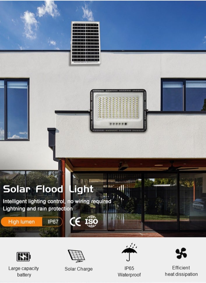Sunbmebge 300W LED Solar Flood Light,Remote Control,Dusk to Dawn,24,000 Lumens,6500K,IP65 Waterproof,Wall and Pole Mount,Perfect for Barns,Warehouses,Backyards and Gardens  - Image 4