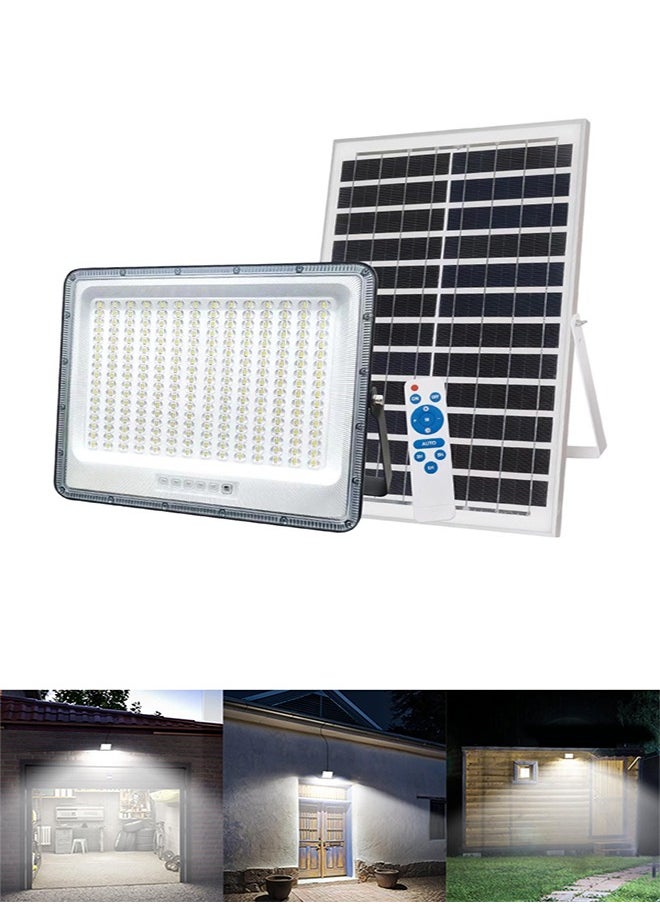 Sunbmebge 300W LED Solar Flood Light,Remote Control,Dusk to Dawn,24,000 Lumens,6500K,IP65 Waterproof,Wall and Pole Mount,Perfect for Barns,Warehouses,Backyards and Gardens  - Image 1